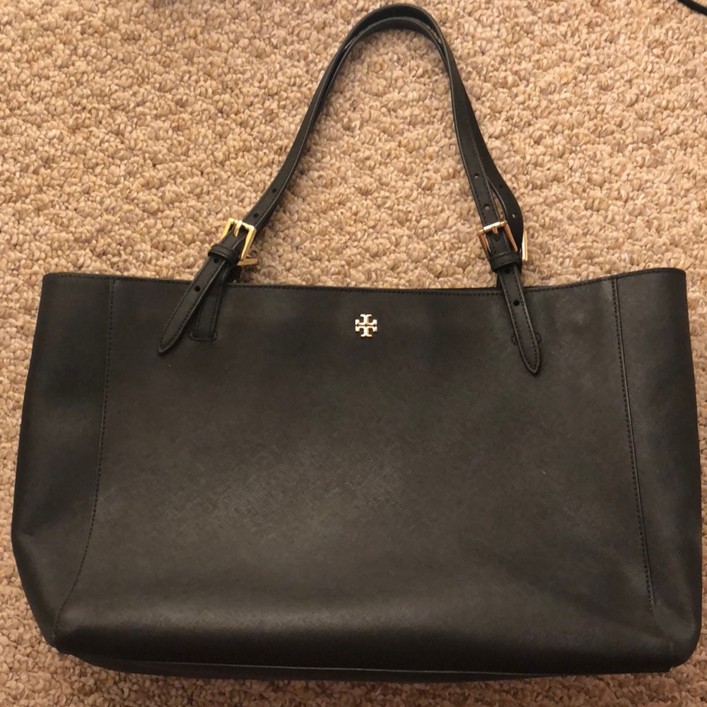 Tory Burch black matte handbag